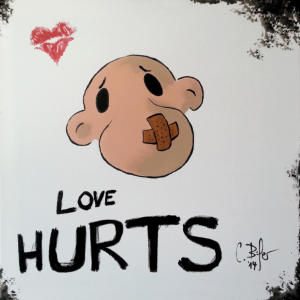 Love Hurts, acrylic on canvas 40 x 40 cm |  Carlo Bchner