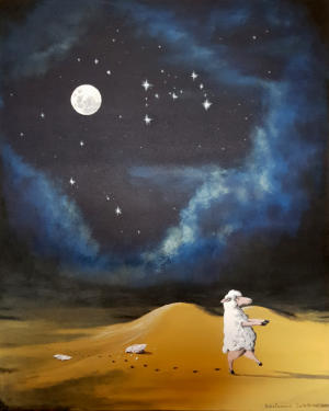 Sheepwalking, acrylic on canvas 80 x 100 cm |  Carlo Bchner