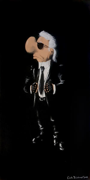 Karl Lagerfeld, Acryl auf Leinwand 30 x 60 cm |  Carlo Bchner