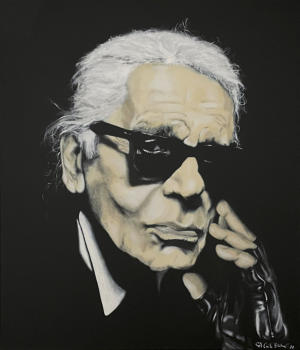 Karl Lagerfeld, Hamburg your faces, acrylic on canvas 60 x 70 cm |  Carlo Bchner